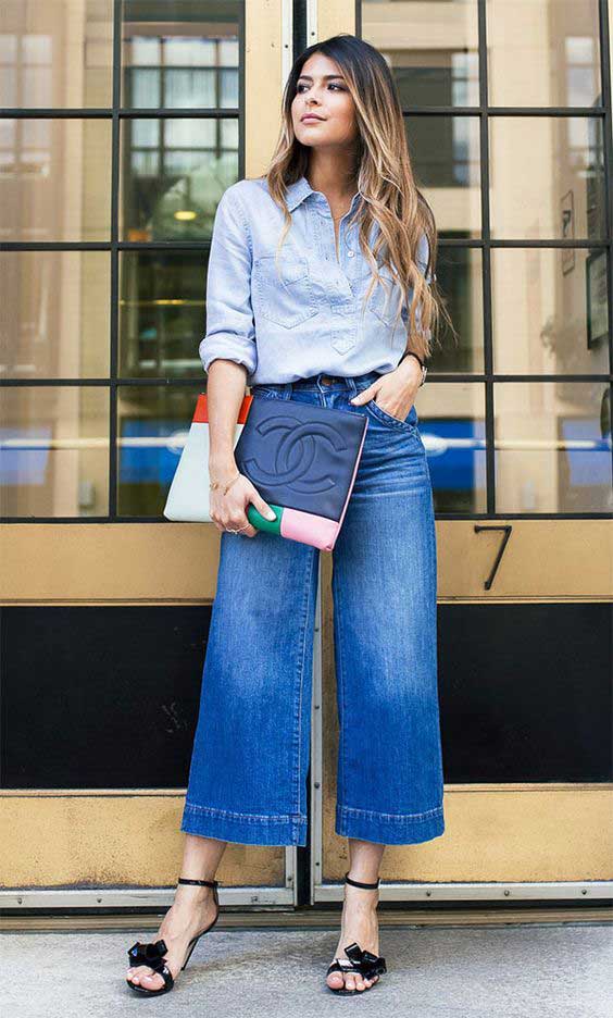 What to wear flared jeans with