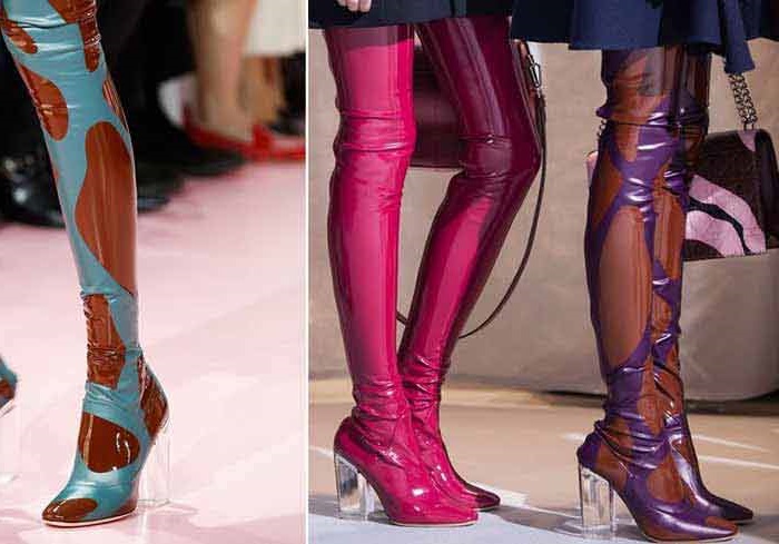 Exemples de combinaison de différentes nuances dans des modèles de chaussures
