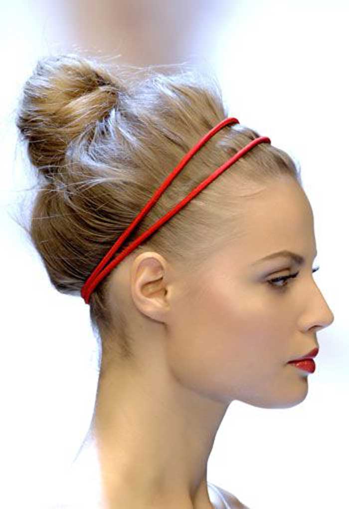 High bun hairstyle