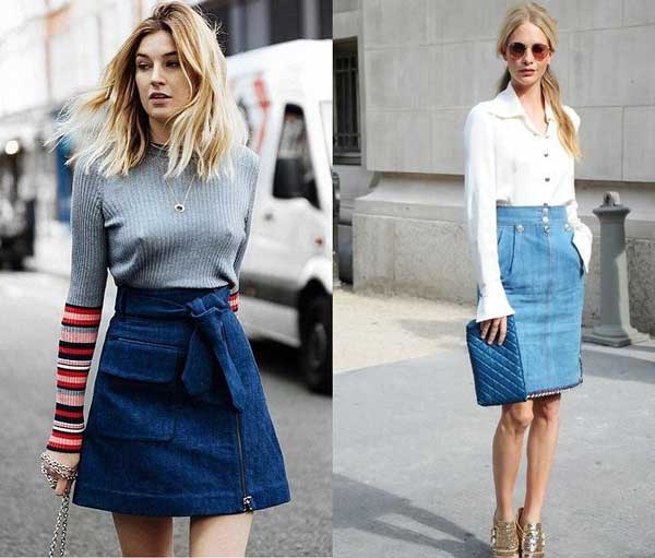 Short denim skirts