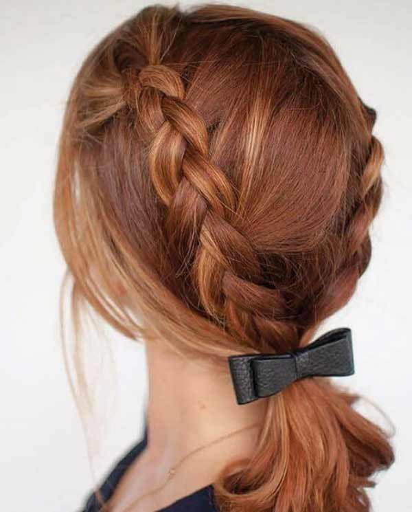 Styling ponytail with braiding