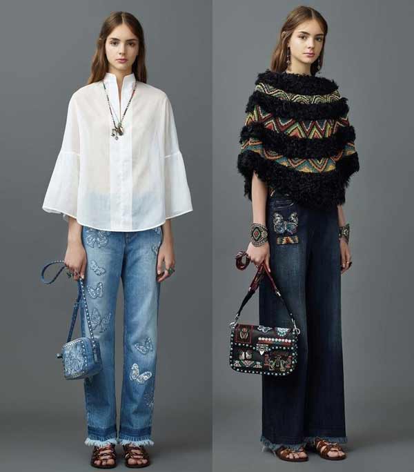 Jeans Flare Brodé Valentino Two Look 2017