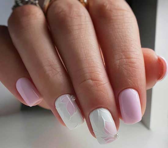 Light pink manicure and character