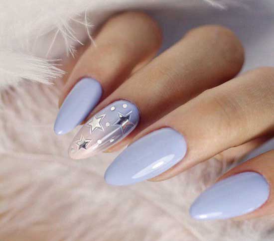 Blue manicure and character