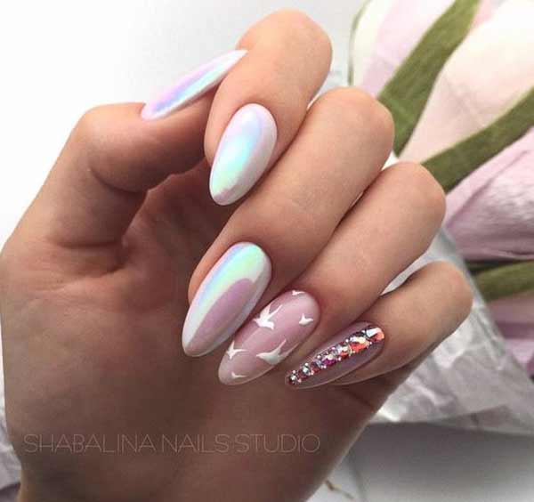 Beautiful manicure with rub