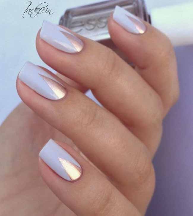 Tenderness in manicure - contrasting triangle