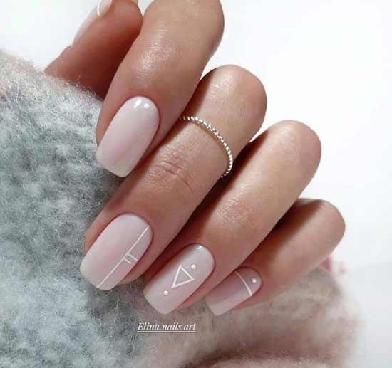 Minimalist manicure with triangle