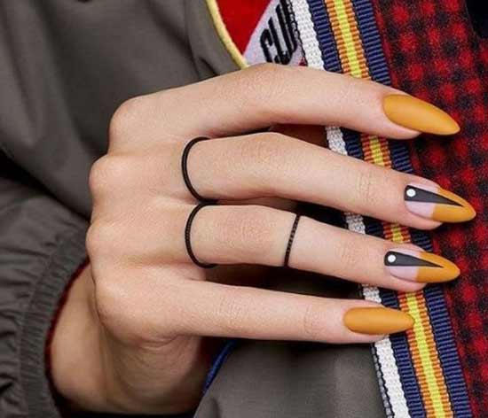 Matte French with a triangle