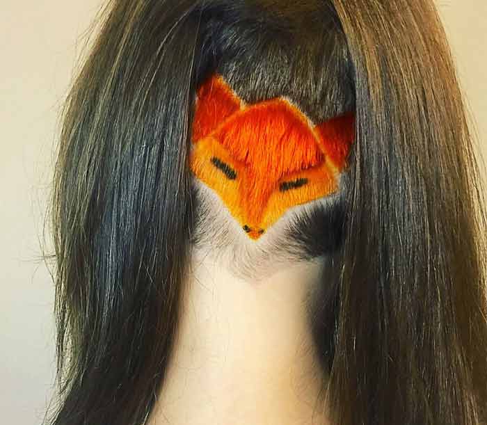 Drawing on the hair of a fox