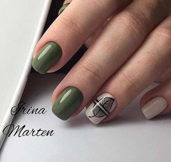 Nail art with leaf