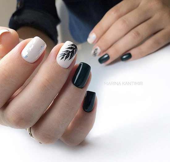 Nail art with a pattern of twigs