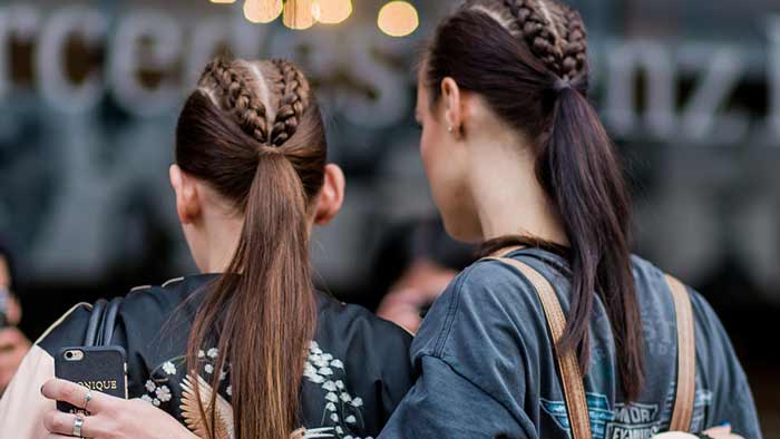 Double parting on long haircuts