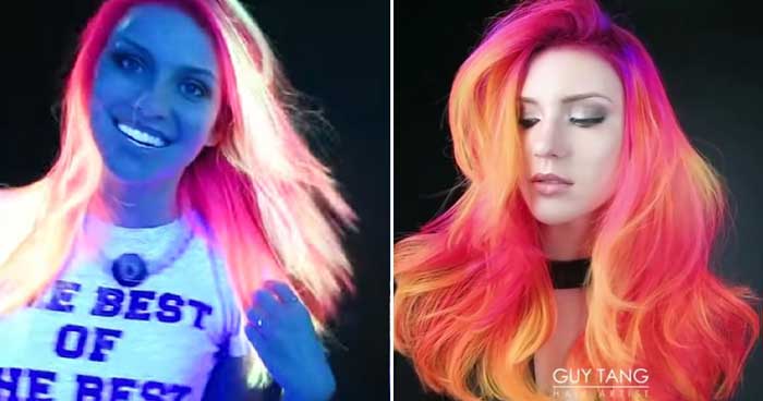 Hair glows in the dark