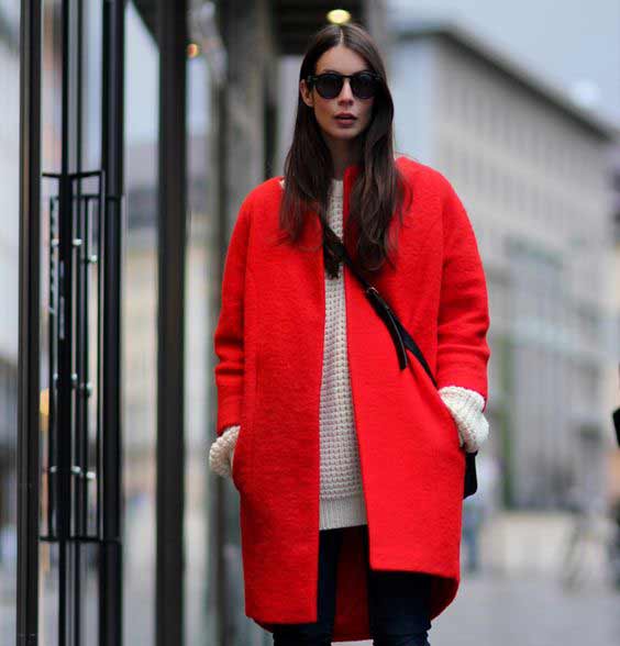 Red coat fashion 2017