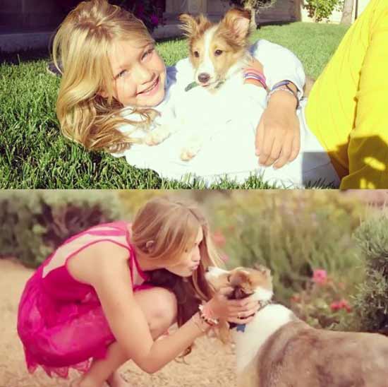 Gigi with a dog 9 years old