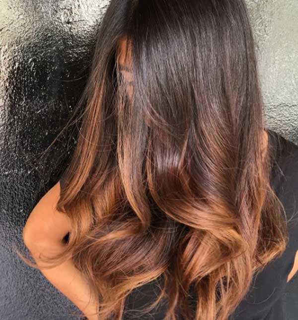 Dark copper ombre