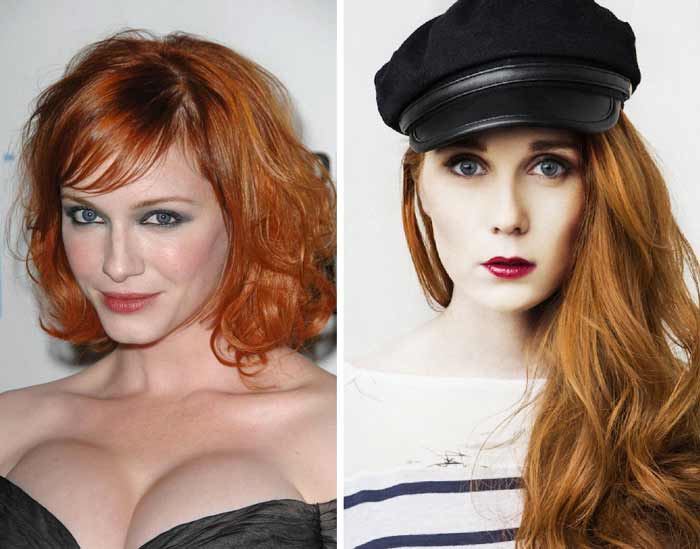 Stars whose fiery copper hair color adds brightness and sexuality