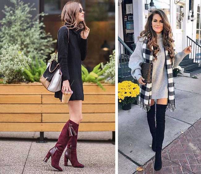 Out of fashion: 10 stylish looks with a knitted dress photo