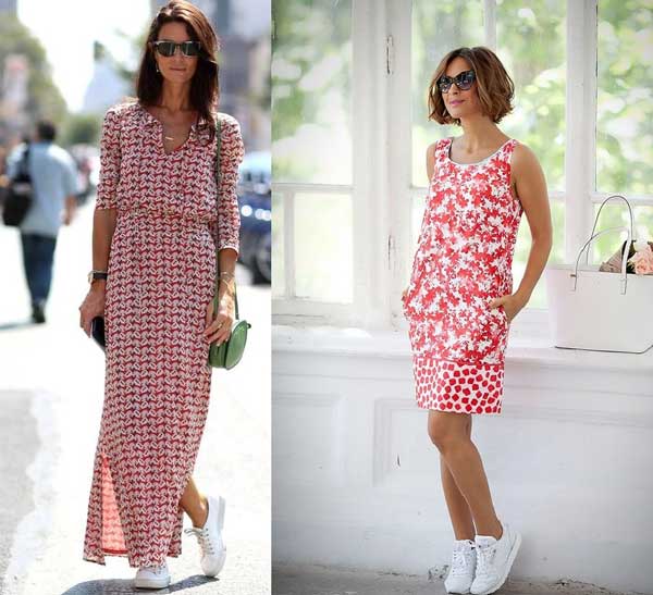 Dresses with sneakers how to wear