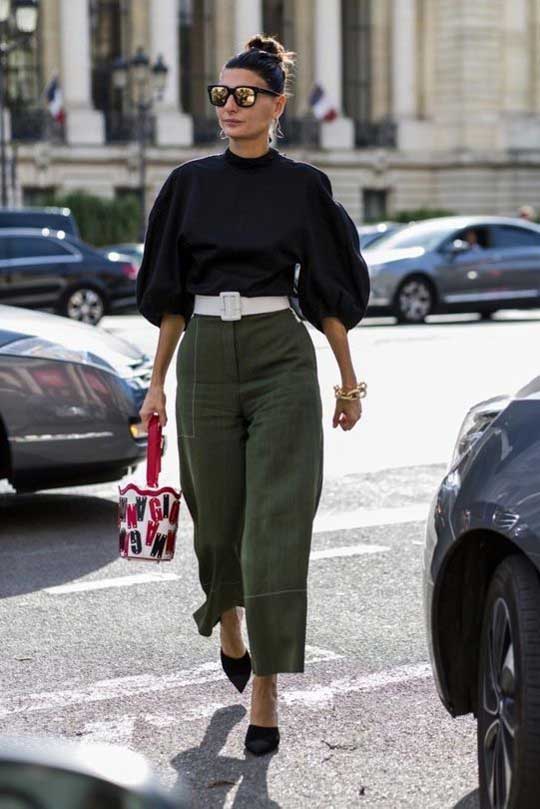 Cropped Pants and Black Lightweight Blouse looks