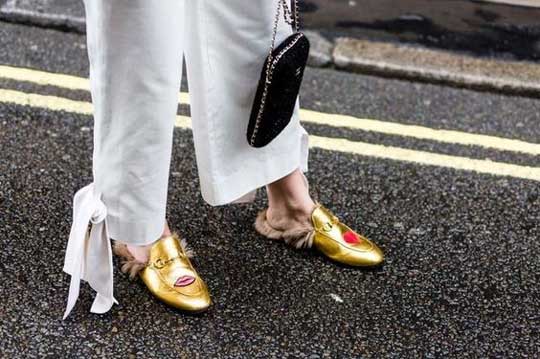 Wide leg cropped trousers and mules