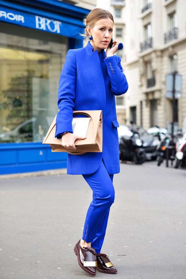 Tenue de couleur unie bleu