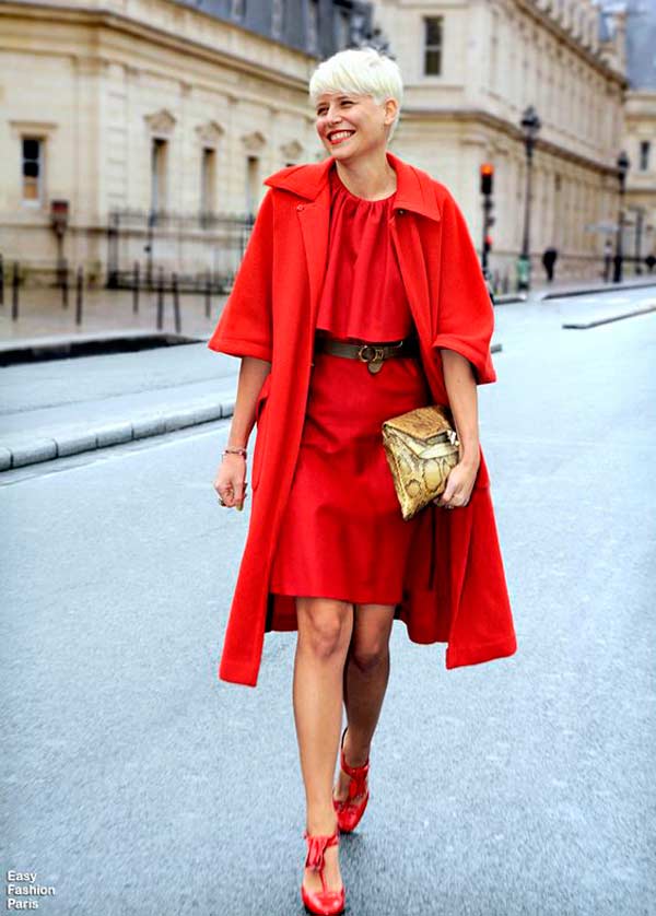 Red dress look