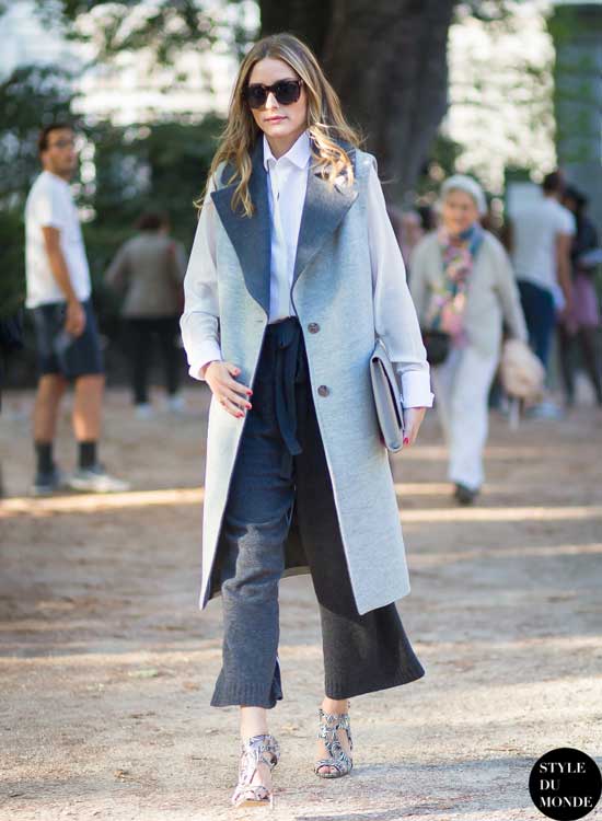 Look manteau et jupe-culotte