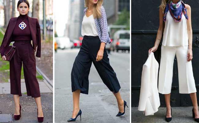 Different looks and models of culottes