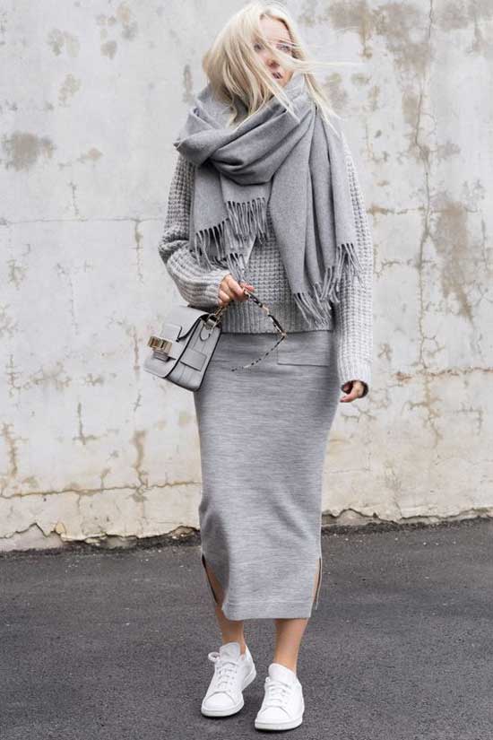 Gray solid color outfit