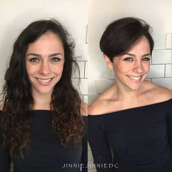 Coupe de cheveux Pixie à partir de cheveux longs: 21 transformations épiques de filles