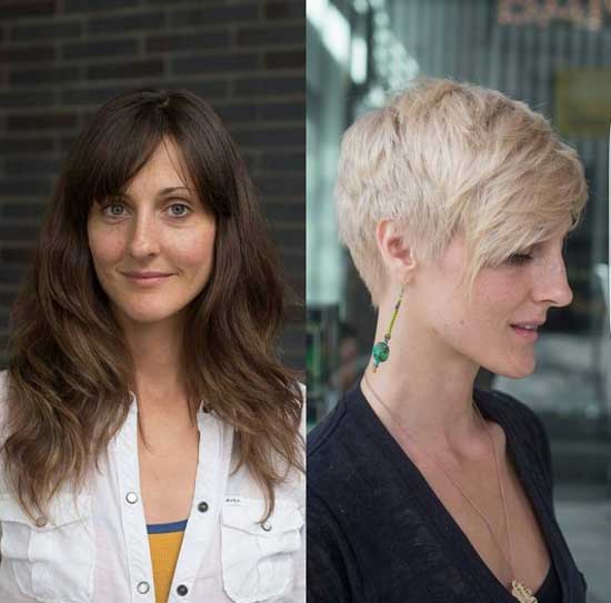 Coupe de cheveux Pixie à partir de cheveux longs: 21 transformations épiques de filles