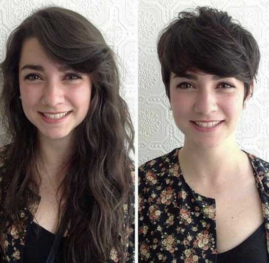 Pixie haircut from long hair: 21 epic girl transformations