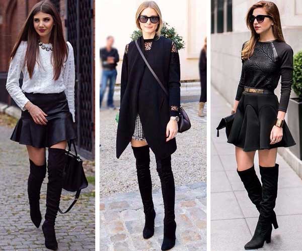 Jupe et bottes en cuir