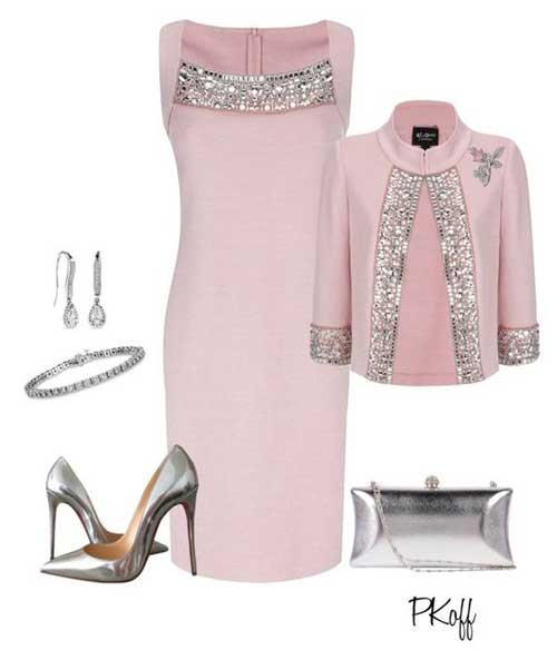 Festive outfit and a combination of silver + pink