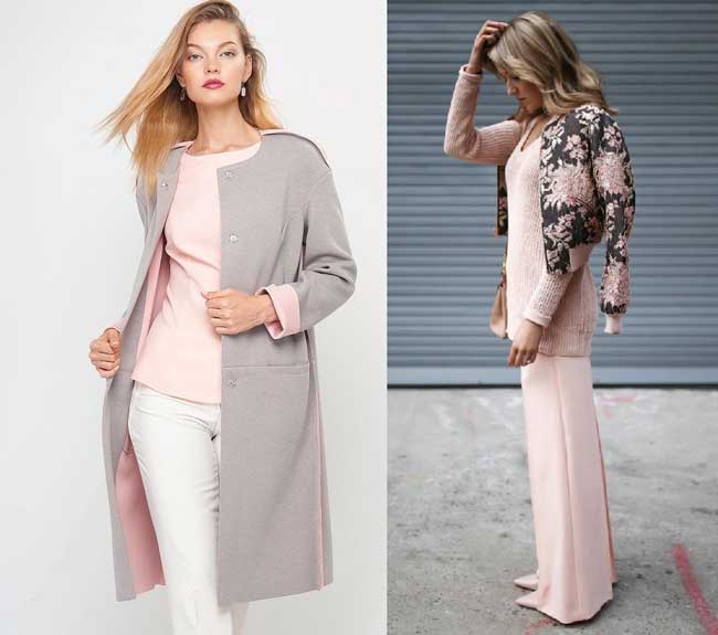 Combinaison classique gris + rose