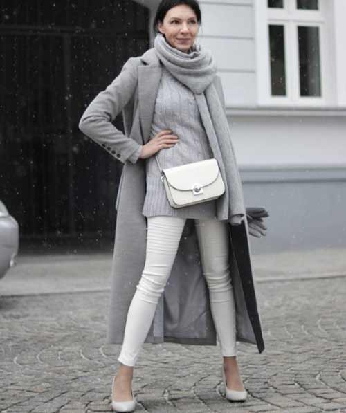 La combinaison de gris + blanc dans les vêtements