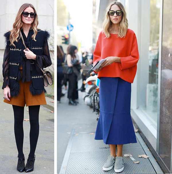 Deux looks avec un dessus bleu