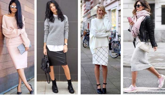 4 different looks with a pencil skirt for spring and summer