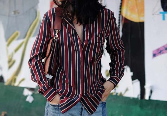 Striped shirt + jeans