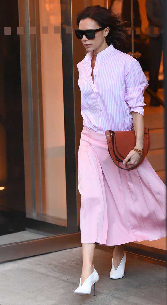 Pink skirt + matching shirt