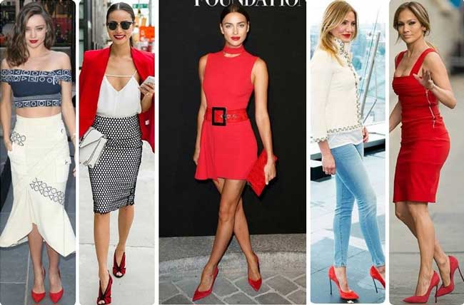 Looks with red shoes, stylish and relevant for 2017