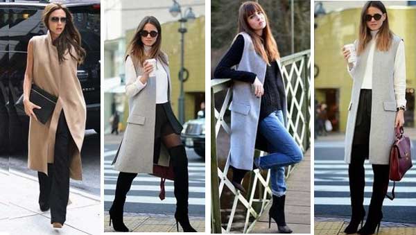 Look femme d'affaires et manteau sans manches