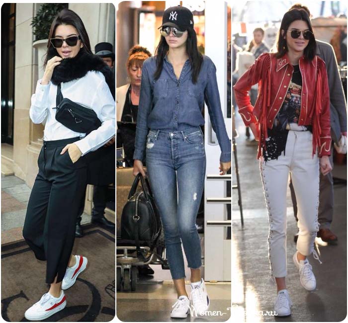 Exemples de chaussures blanches, Kendall Jenner