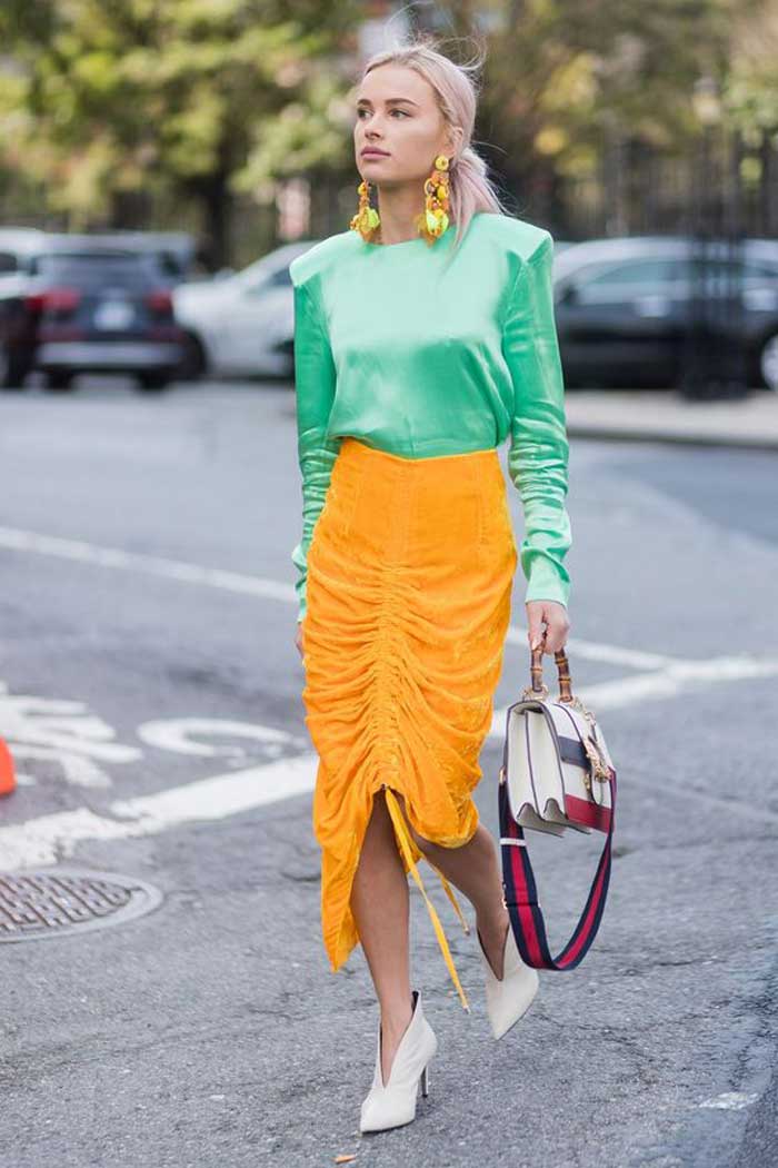 Bright midi skirt