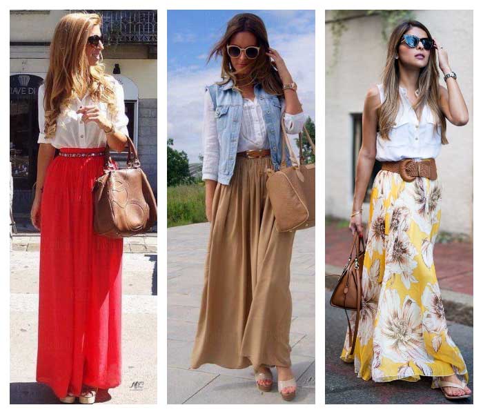 Long skirt with shirt