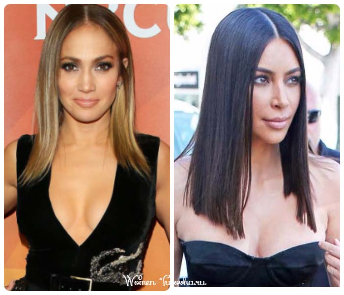 Long bob-bob Jennifer Lopez and Kim Kardashian