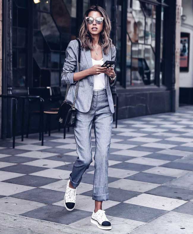 Fashionable gray suit