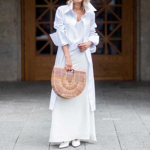 Summer look with a white dress