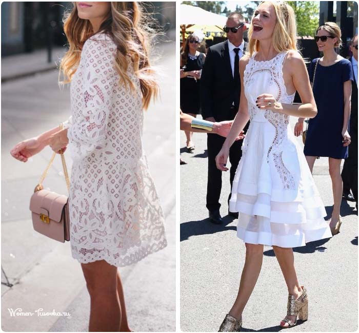 White lace dresses